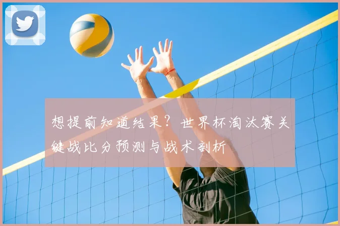 想提前知道结果?世界杯淘汰赛关键战比分预测与战术剖析